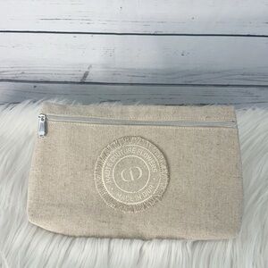 Dior Beige Canvas Cosmetic Bag